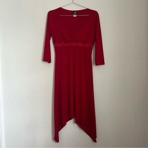 Per-seption Y2K Elegant Red V-Neck Dress